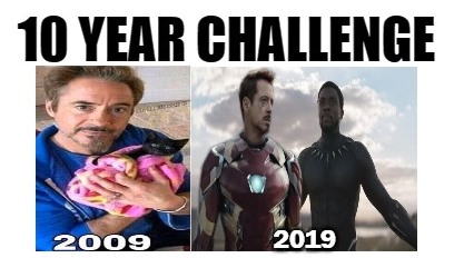 High Quality Iron Man Black Panther 10 Year Challenge Blank Meme Template