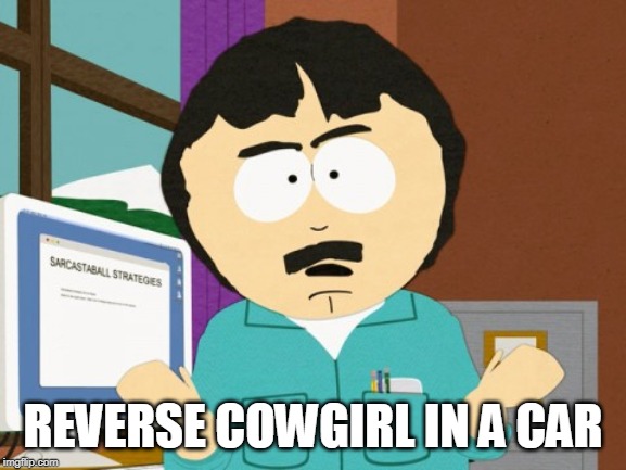 Randy Marsh | REVERSE COWGIRL IN A CAR | image tagged in randy marsh | made w/ Imgflip meme maker