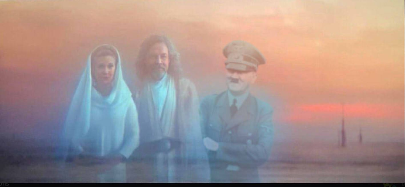 Leia Luke and Hitler Force Ghost Blank Meme Template