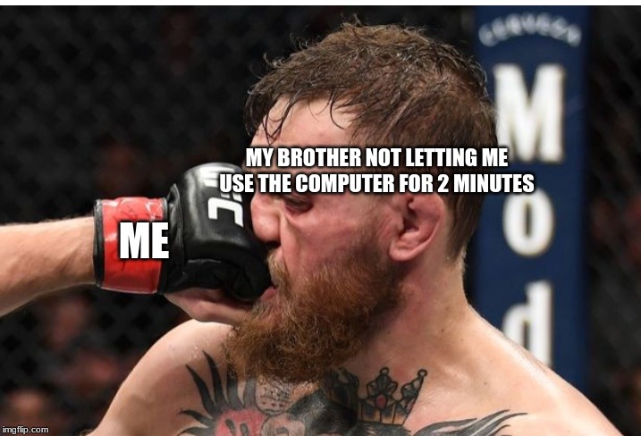 brother | MY BROTHER NOT LETTING ME USE THE COMPUTER FOR 2 MINUTES; ME | image tagged in memes | made w/ Imgflip meme maker