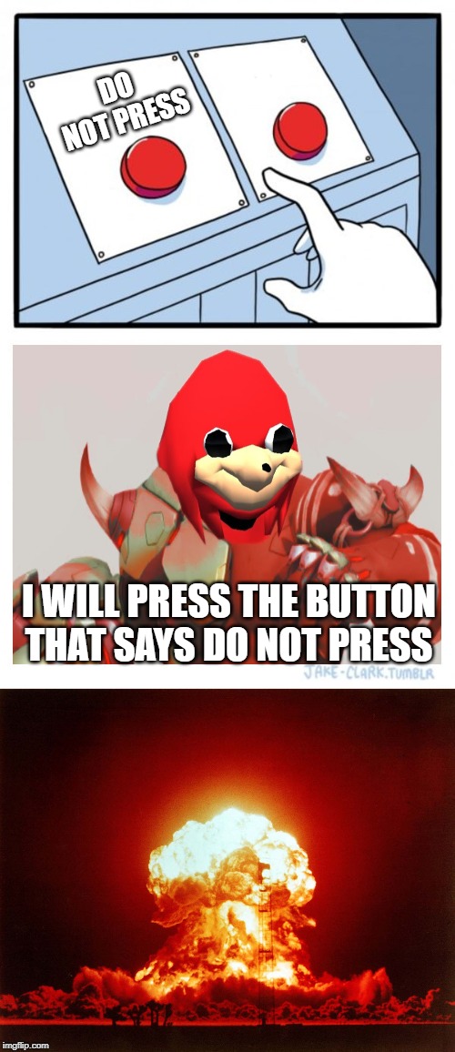 DO NOT PRESS; I WILL PRESS THE BUTTON THAT SAYS DO NOT PRESS | image tagged in memes,two buttons | made w/ Imgflip meme maker