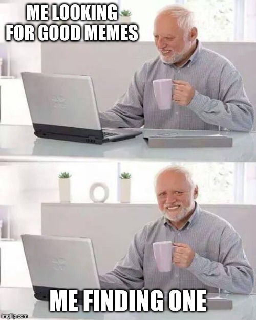 Hide the Pain Harold | ME LOOKING FOR GOOD MEMES; ME FINDING ONE | image tagged in memes,hide the pain harold | made w/ Imgflip meme maker