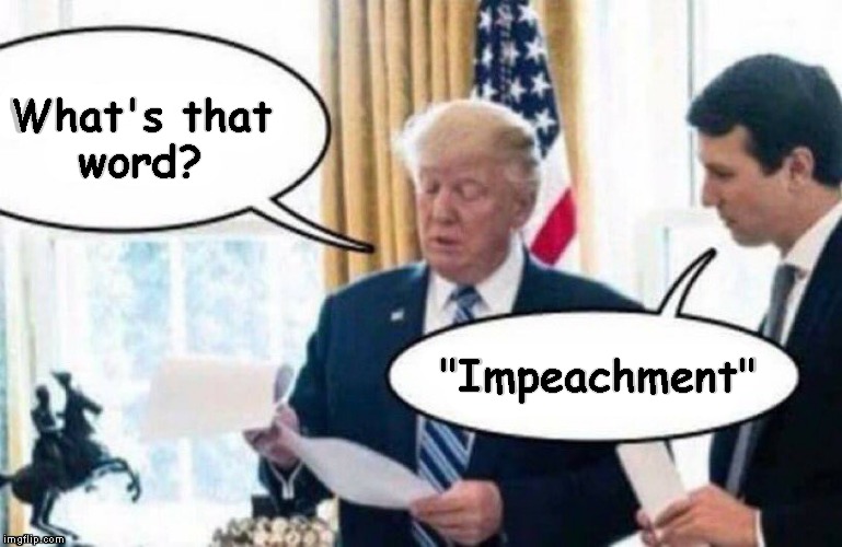 Merry Impeachment | What's that
word? "Impeachment" | image tagged in memes,donald trump,impeachment | made w/ Imgflip meme maker