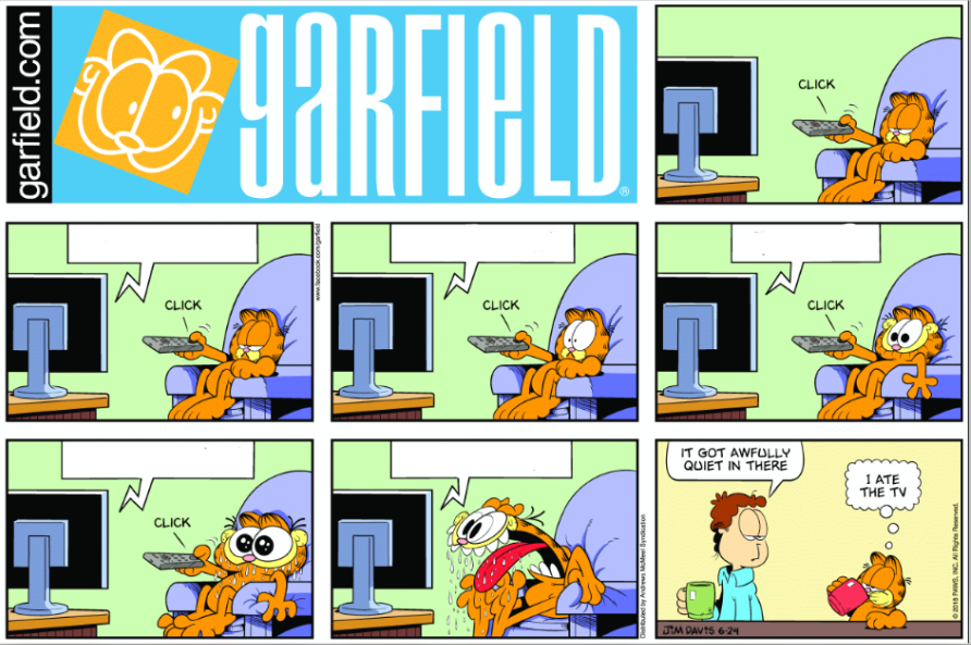 High Quality Garfield Gets Hungry At TV Blank Meme Template