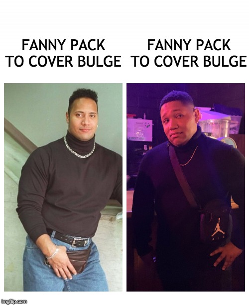 dwayne johnson fanny pack meme