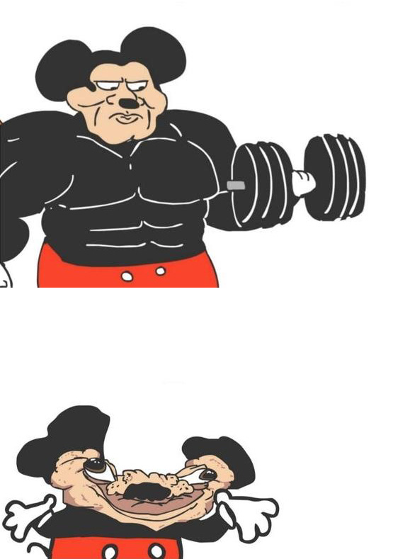 Buff mickey (reverse) Blank Meme Template