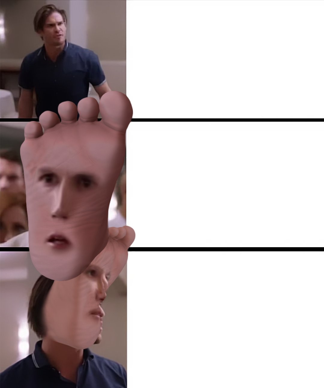 High Quality Alpha Party Crasher Foot Blank Meme Template