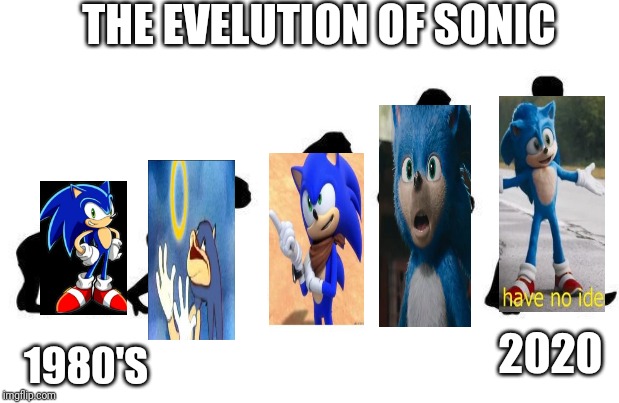 Human Evolution | THE EVELUTION OF SONIC; 1980'S; 2020 | image tagged in human evolution | made w/ Imgflip meme maker
