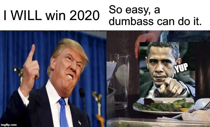First time I agree with PoliticsToo. | YUP | image tagged in trump 2020,kag,nobama | made w/ Imgflip meme maker