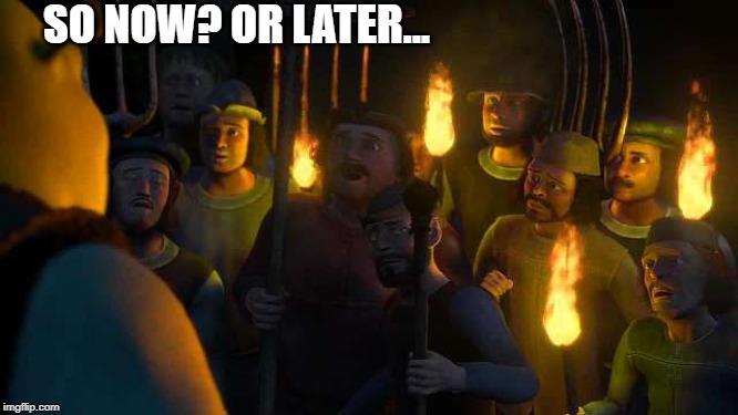 SO NOW? OR LATER... | made w/ Imgflip meme maker