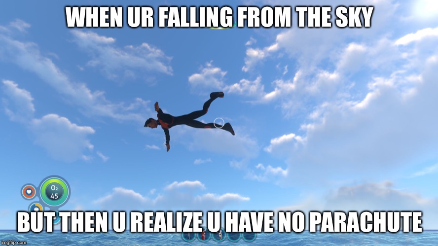 Oh no... | WHEN UR FALLING FROM THE SKY; BUT THEN U REALIZE U HAVE NO PARACHUTE | image tagged in the fly boy,help | made w/ Imgflip meme maker