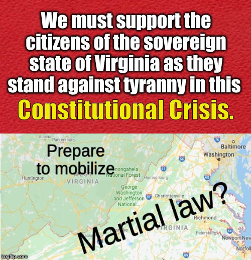 blank red card |  We must support the citizens of the sovereign state of Virginia as they stand against tyranny in this; Constitutional Crisis. | image tagged in virginia,2nd amendment,constitutional crisis | made w/ Imgflip meme maker