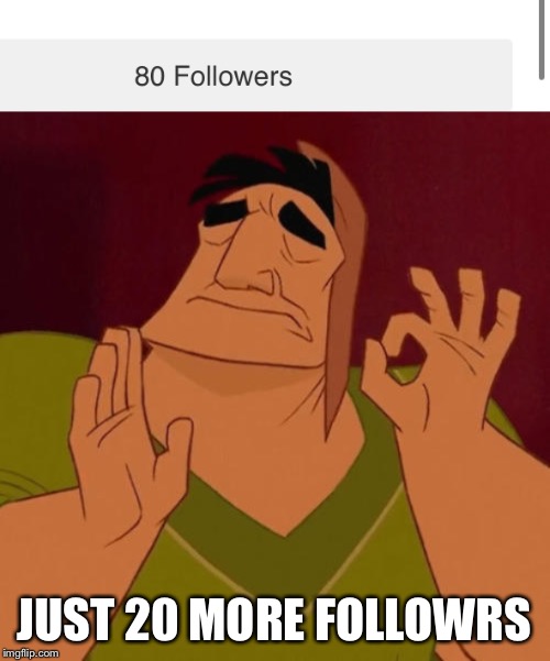 Thanks for all the followers! | JUST 20 MORE FOLLOWERS | image tagged in when x just right,followers,funny,memes,20 | made w/ Imgflip meme maker