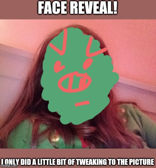 FACE REVEAL! I ONLY DID A LITTLE BIT OF TWEAKING TO THE PICTURE | made w/ Imgflip meme maker