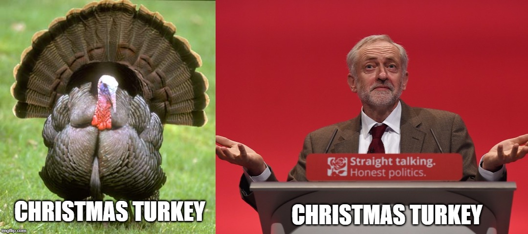 CHRISTMAS TURKEY; CHRISTMAS TURKEY | image tagged in memes,turkey,jeremy corbyn | made w/ Imgflip meme maker