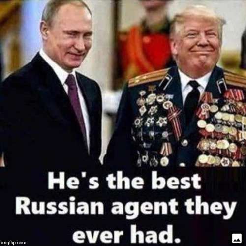 Agent Orange | image tagged in donald trump,vladimir putin,russian asset,agent orange,putin's puppet,russian agent | made w/ Imgflip meme maker