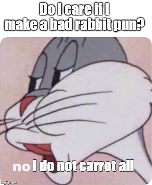 Bugs Bunny No | Do I care if I make a bad rabbit pun? I do not carrot all | image tagged in bugs bunny no | made w/ Imgflip meme maker