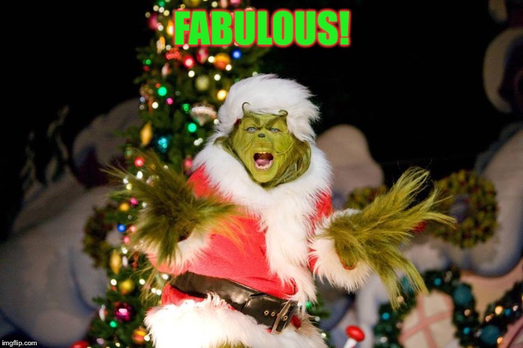Christmas Grinch | FABULOUS! | image tagged in christmas grinch | made w/ Imgflip meme maker