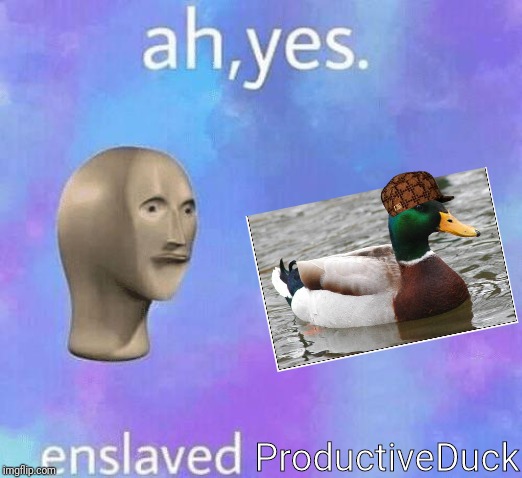 Ah Yes enslaved | ProductiveDuck | image tagged in ah yes enslaved | made w/ Imgflip meme maker