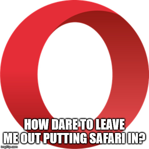 HOW DARE TO LEAVE ME OUT PUTTING SAFARI IN? | made w/ Imgflip meme maker