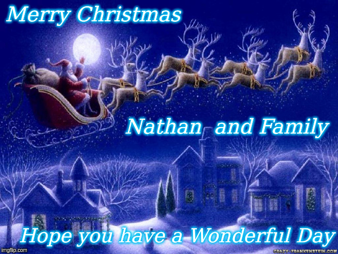 Merry Christmas | Merry Christmas; Nathan  and Family; Hope you have a Wonderful Day | image tagged in merry christmas,memes | made w/ Imgflip meme maker