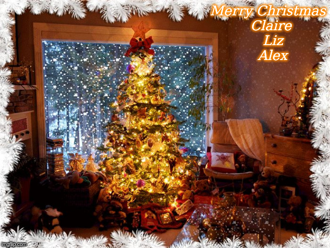 Merry Christmas | Merry Christmas
Claire        
Liz          
Alex | image tagged in merry christmas,memes | made w/ Imgflip meme maker