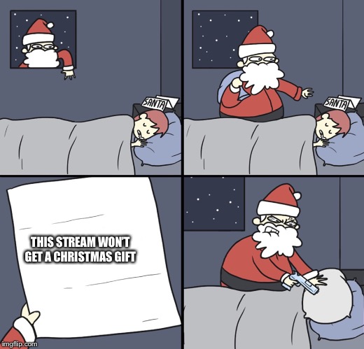 Merry Christmas! | THIS STREAM WON’T GET A CHRISTMAS GIFT | image tagged in letter to murderous santa,christmas,memes,just kidding | made w/ Imgflip meme maker