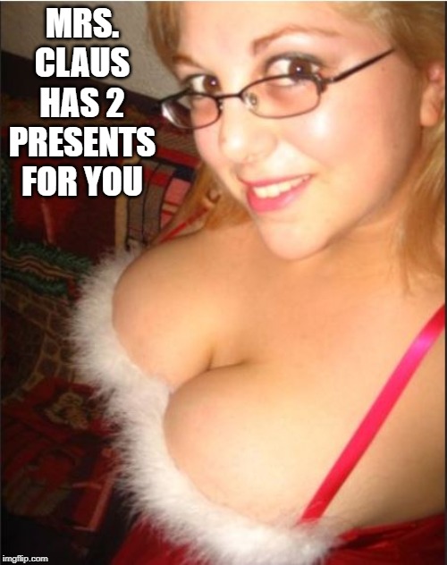 The Best Gifts | MRS. CLAUS HAS 2 PRESENTS FOR YOU | image tagged in milf | made w/ Imgflip meme maker