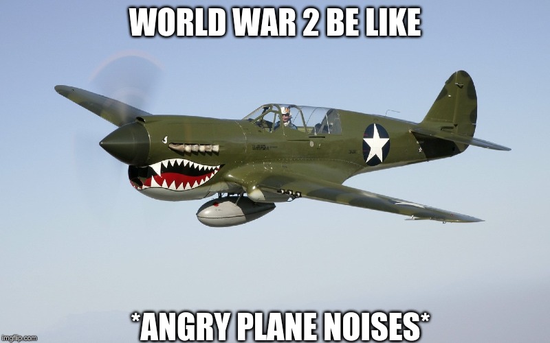angry plane | WORLD WAR 2 BE LIKE; *ANGRY PLANE NOISES* | image tagged in plane | made w/ Imgflip meme maker