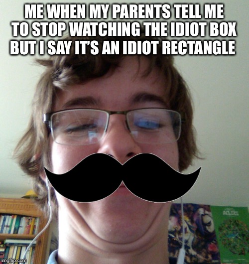 Nice Try Liberal | ME WHEN MY PARENTS TELL ME TO STOP WATCHING THE IDIOT BOX BUT I SAY IT’S AN IDIOT RECTANGLE | image tagged in nice try liberal | made w/ Imgflip meme maker