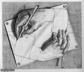 Drawing Hands | image tagged in gifs,art | made w/ Imgflip images-to-gif maker