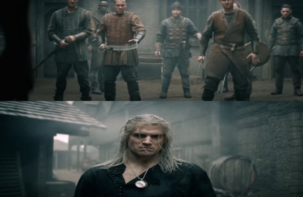 Geralt vs Henchmen Blank Meme Template