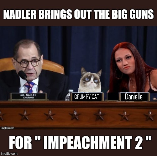 The ratings should be better | NADLER BRINGS OUT THE BIG GUNS; FOR " IMPEACHMENT 2 " | image tagged in memes,grumpy cat,cash me ousside how bow dah | made w/ Imgflip meme maker