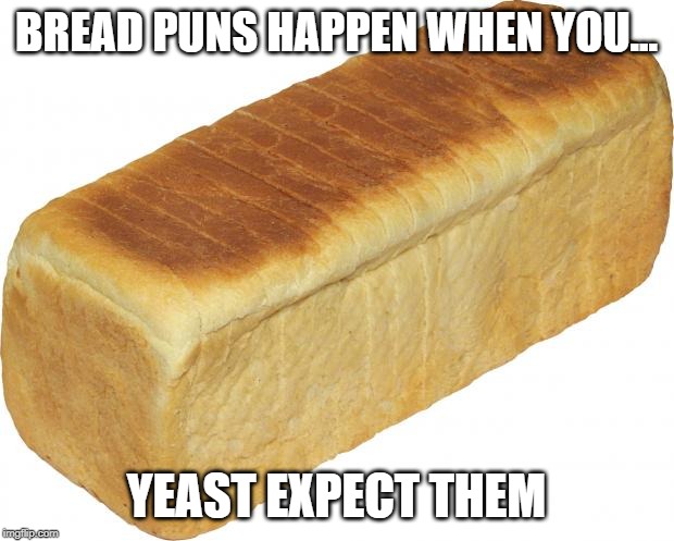 Breadddd | BREAD PUNS HAPPEN WHEN YOU... YEAST EXPECT THEM | image tagged in breadddd | made w/ Imgflip meme maker