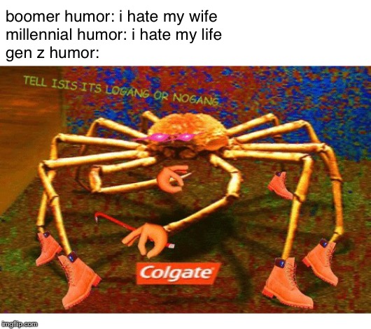 i know gen z humor is weird | boomer humor: i hate my wife
millennial humor: i hate my life
gen z humor: | image tagged in hmmm,odd,boomer,ok boomer | made w/ Imgflip meme maker