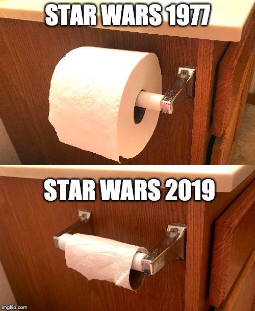 Star Wars 2019 | STAR WARS 1977; STAR WARS 2019 | image tagged in star wars,star wars meme,star wars humor,the rise of skywalker,the rise of skywalker meme,sifi meme | made w/ Imgflip meme maker