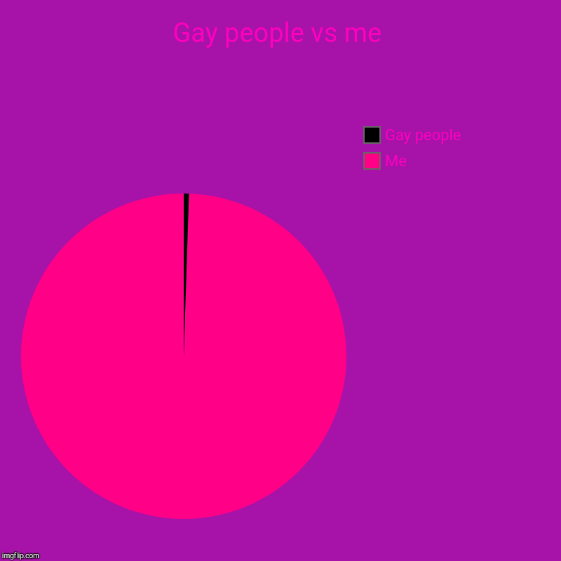 Gay people vs me | Me, Gay people | image tagged in charts,pie charts | made w/ Imgflip chart maker