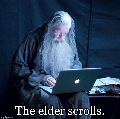 Computer Gandalf | The elder scrolls. | image tagged in computer gandalf | made w/ Imgflip meme maker