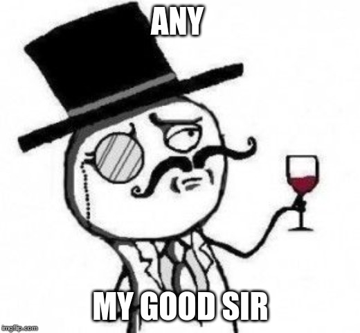 good sir | ANY; MY GOOD SIR | image tagged in good sir | made w/ Imgflip meme maker
