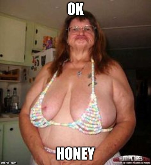 Ugly Girl Bikini | OK HONEY | image tagged in ugly girl bikini | made w/ Imgflip meme maker
