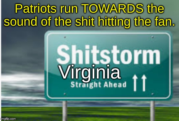  Patriots run TOWARDS the sound of the shit hitting the fan. Virginia | image tagged in virginia,2nd amendment | made w/ Imgflip meme maker