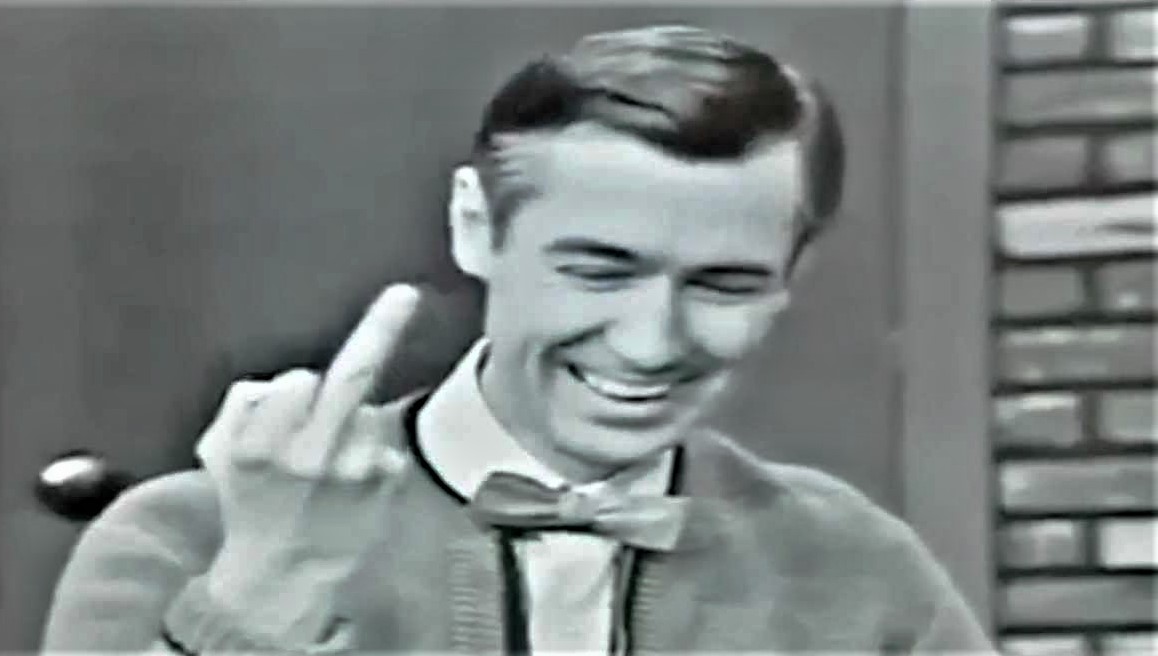 Mr. Rogers gives the finger Blank Meme Template