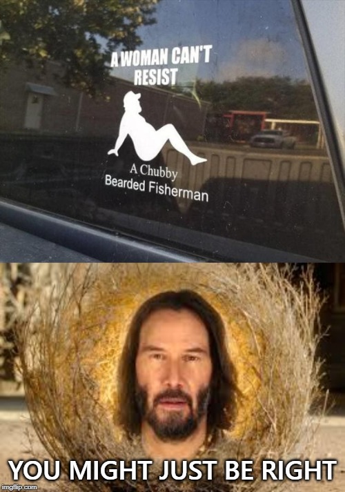 YOU MIGHT JUST BE RIGHT | image tagged in keanu reeves | made w/ Imgflip meme maker