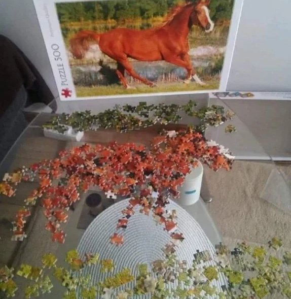 High Quality Horse Puzzle Blank Meme Template