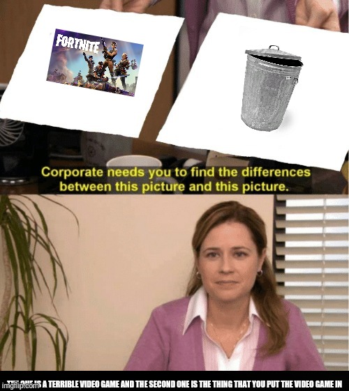 They're The Same Picture Meme | THE ONE IS A TERRIBLE VIDEO GAME AND THE SECOND ONE IS THE THING THAT YOU PUT THE VIDEO GAME IN | image tagged in office same picture | made w/ Imgflip meme maker