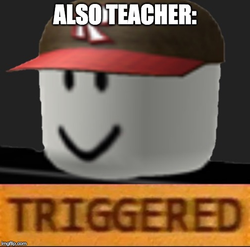 Roblox Triggered | ALSO TEACHER: | image tagged in roblox triggered | made w/ Imgflip meme maker