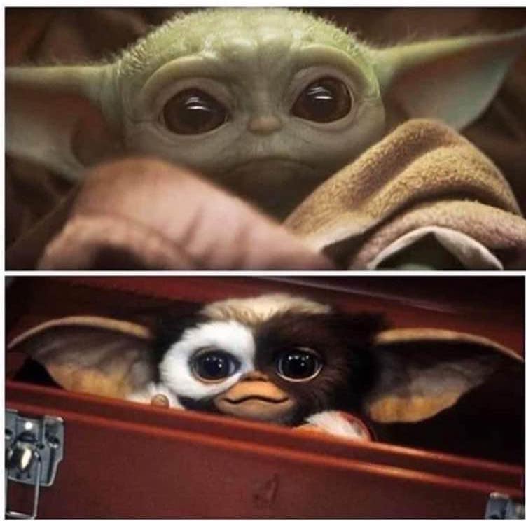 Baby Yoda Gremlin Blank Meme Template