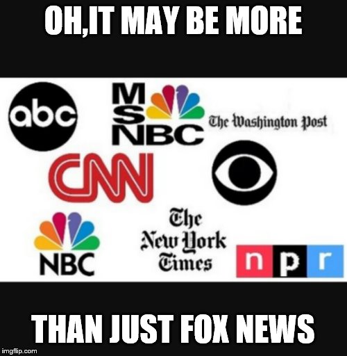 Media lies | OH,IT MAY BE MORE THAN JUST FOX NEWS | image tagged in media lies | made w/ Imgflip meme maker