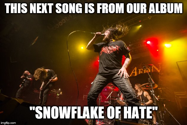 THIS NEXT SONG IS FROM OUR ALBUM "SNOWFLAKE OF HATE" | made w/ Imgflip meme maker