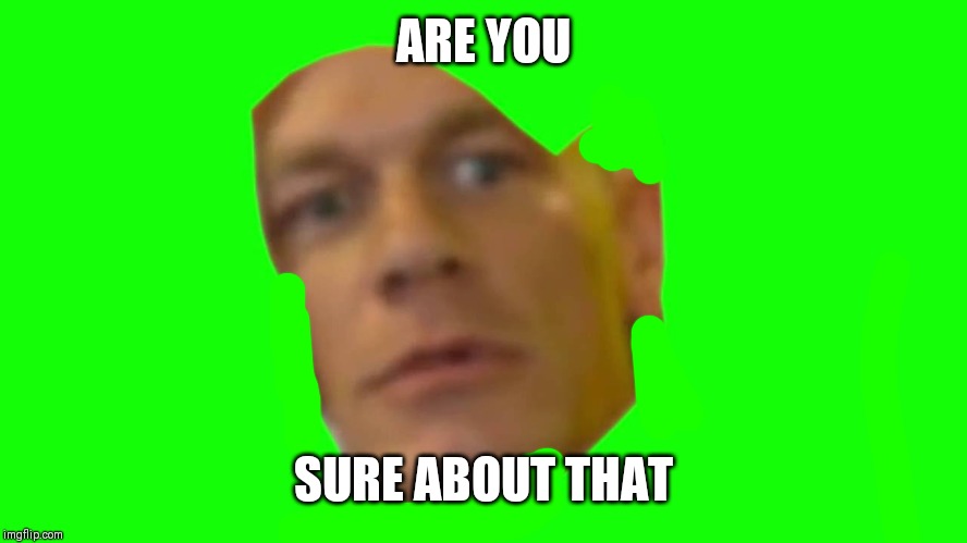 Jon Cena Are You Sure About That | ARE YOU SURE ABOUT THAT | image tagged in jon cena are you sure about that | made w/ Imgflip meme maker